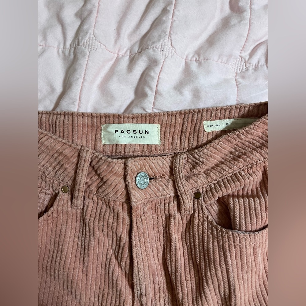 Pacsun pink corduroy mom jeans size 23 - Picture 3 of 3